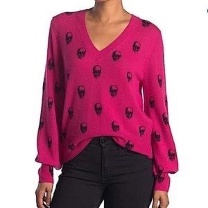 SKULL CASHMERE pink printed sweater💗💗